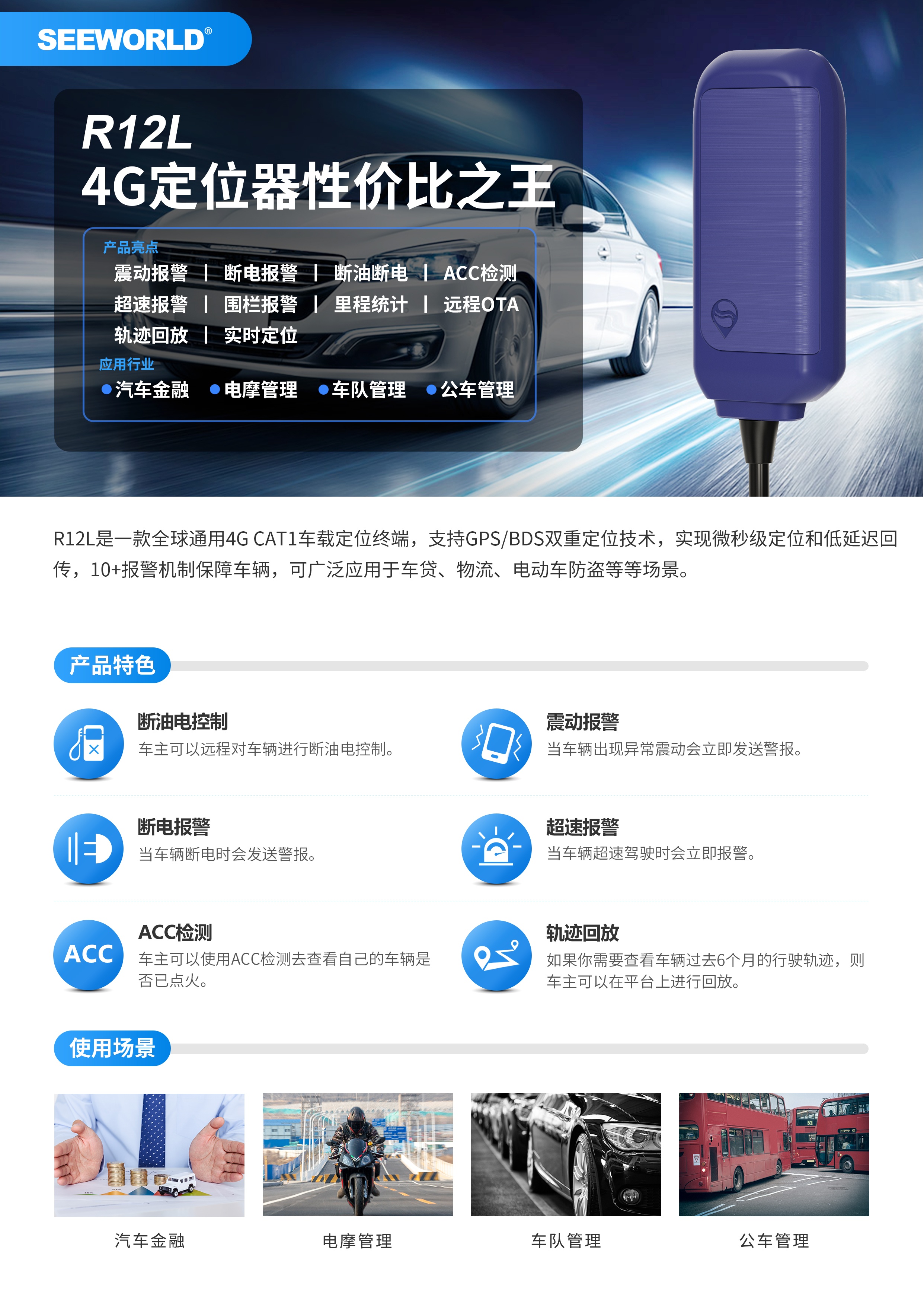 新品上市 | 全新外觀，多功能超高性價(jià)比的4G Cat1車(chē)載定位器！